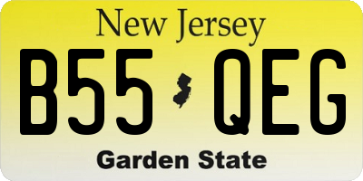 NJ license plate B55QEG