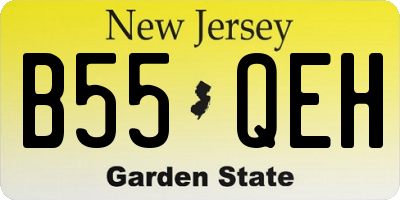 NJ license plate B55QEH