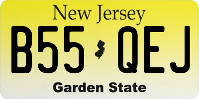 NJ license plate B55QEJ