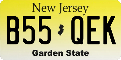 NJ license plate B55QEK