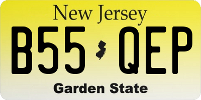 NJ license plate B55QEP