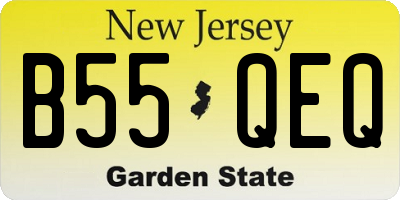 NJ license plate B55QEQ