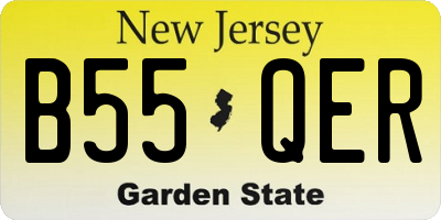 NJ license plate B55QER