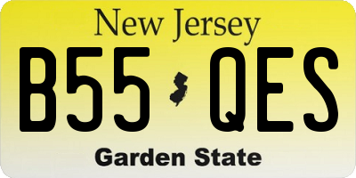 NJ license plate B55QES