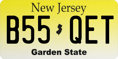 NJ license plate B55QET