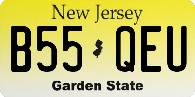 NJ license plate B55QEU