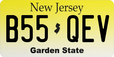 NJ license plate B55QEV