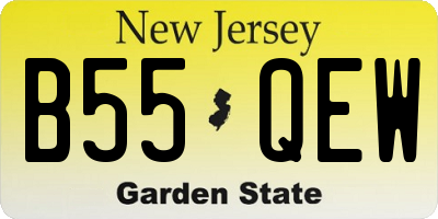 NJ license plate B55QEW