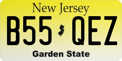 NJ license plate B55QEZ