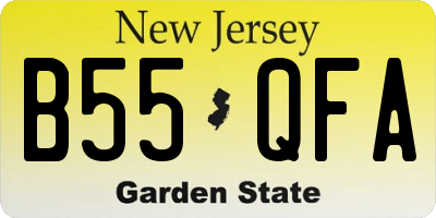 NJ license plate B55QFA