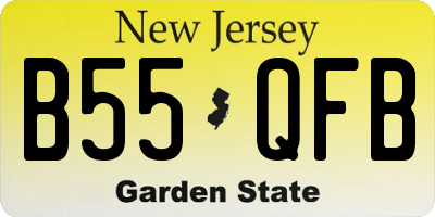 NJ license plate B55QFB
