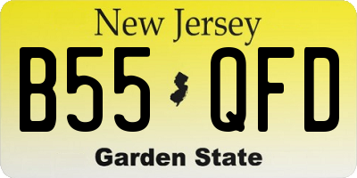 NJ license plate B55QFD