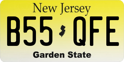 NJ license plate B55QFE