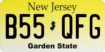 NJ license plate B55QFG