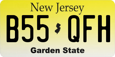 NJ license plate B55QFH