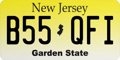 NJ license plate B55QFI