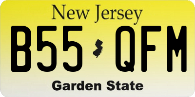 NJ license plate B55QFM