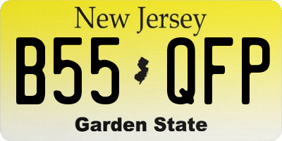 NJ license plate B55QFP