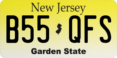 NJ license plate B55QFS