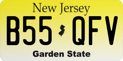 NJ license plate B55QFV