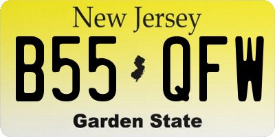 NJ license plate B55QFW