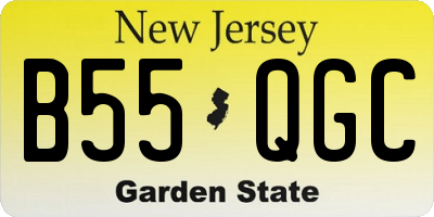 NJ license plate B55QGC