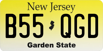 NJ license plate B55QGD