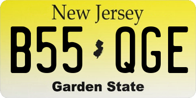 NJ license plate B55QGE