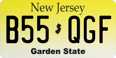 NJ license plate B55QGF