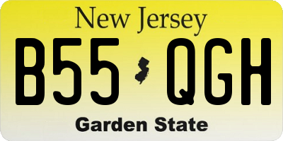 NJ license plate B55QGH