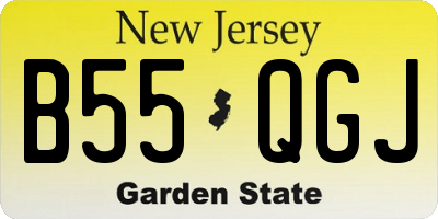 NJ license plate B55QGJ