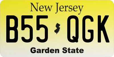 NJ license plate B55QGK