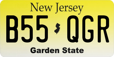 NJ license plate B55QGR
