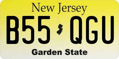 NJ license plate B55QGU