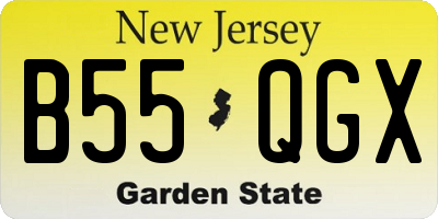 NJ license plate B55QGX