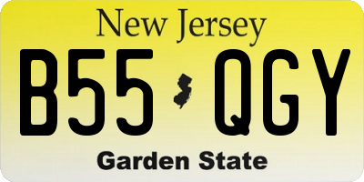 NJ license plate B55QGY