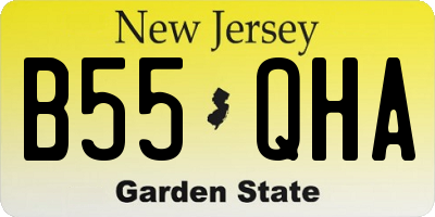 NJ license plate B55QHA