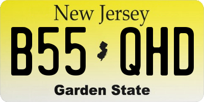 NJ license plate B55QHD