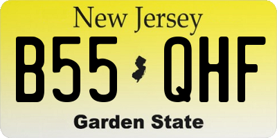 NJ license plate B55QHF