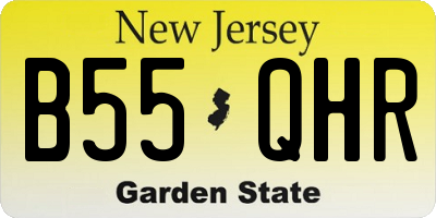 NJ license plate B55QHR