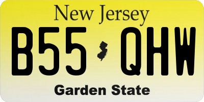 NJ license plate B55QHW