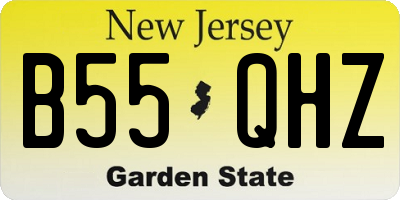 NJ license plate B55QHZ