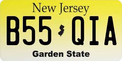 NJ license plate B55QIA