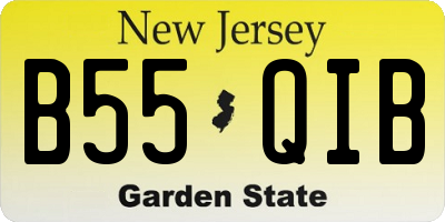 NJ license plate B55QIB