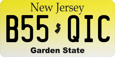 NJ license plate B55QIC