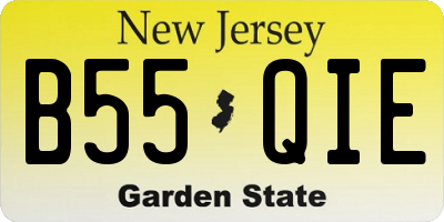 NJ license plate B55QIE