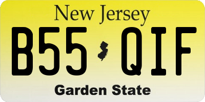 NJ license plate B55QIF