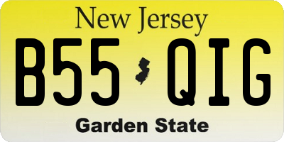 NJ license plate B55QIG