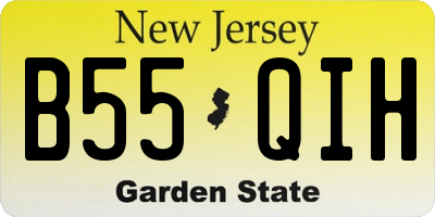 NJ license plate B55QIH