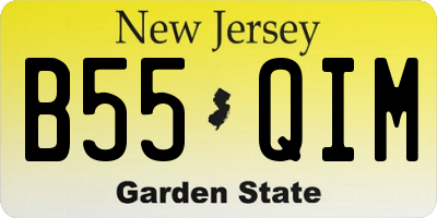 NJ license plate B55QIM
